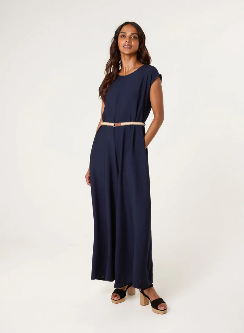 Plain Belted Jumpsuit